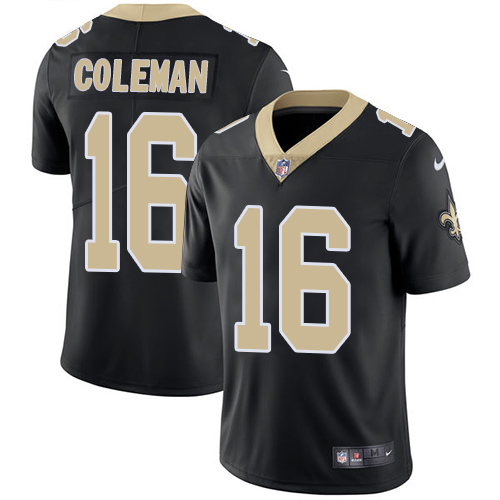Nike Saints #16 Brandon Coleman Black Team Color Men's Stitched NFL Vapor Untouchable Limited Jersey
